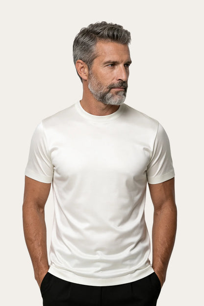 T-shirt Mercerise Signature Blanc