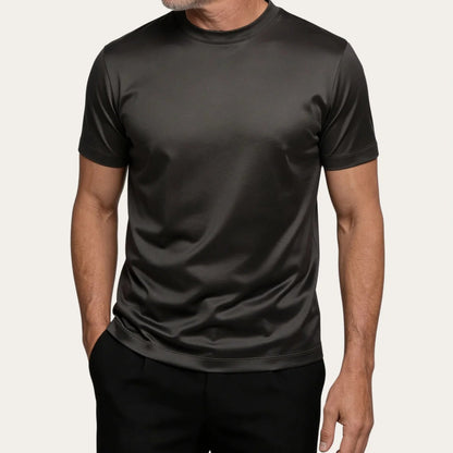 T-shirt Mercerise Signature — Gris Sombre