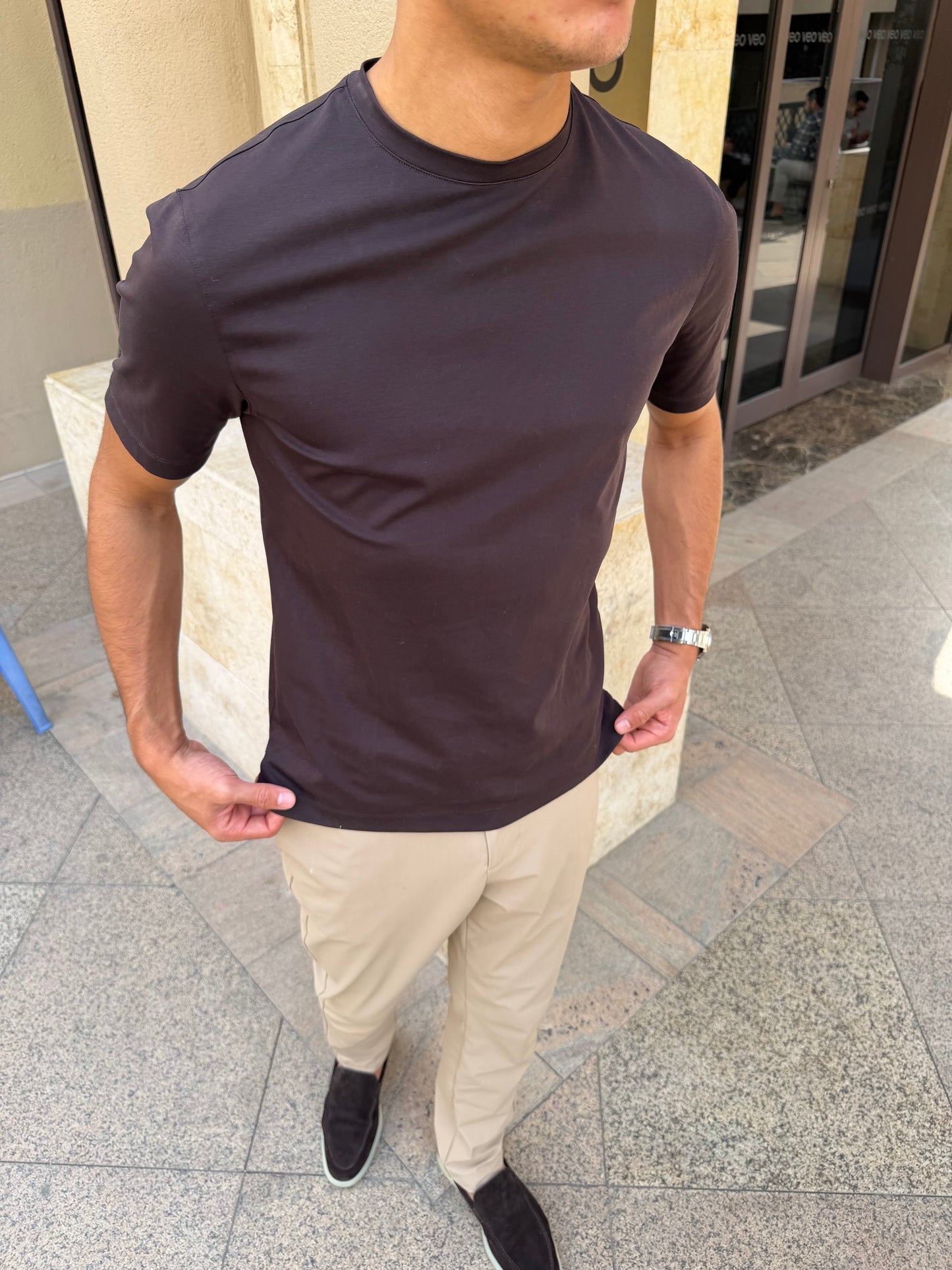 T-shirt Mercerise Signature — Espresso