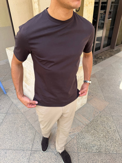 T-shirt Mercerise Signature — Espresso