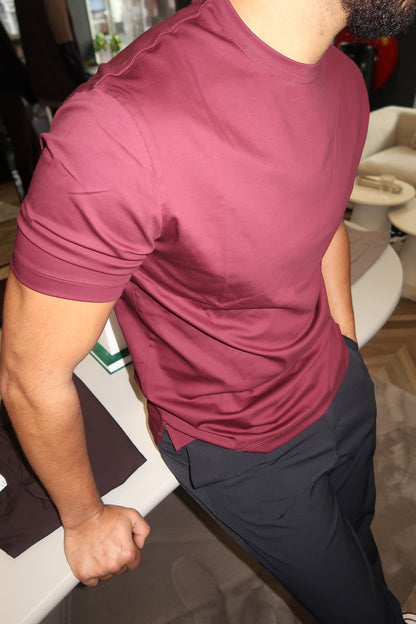 T-shirt Mercerise Signature — Burgundy