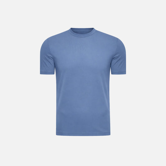 T-shirt Mercerise Signature — Bleu